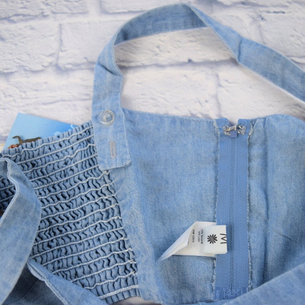 NWT Show Me Your Mumu Adeline Chambray Crop Top M - Picture 6 of 9